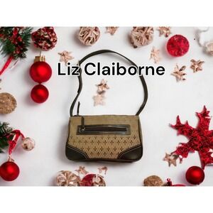 Liz Claiborne Crazy Horse clutch purse bag black/gold